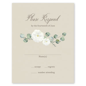 Delicate Wreath Wedding Response Card Khaki Gartner Studios Response Cards 97199