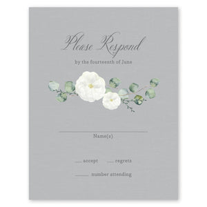 Delicate Wreath Wedding Response Card Platinum Gartner Studios Response Cards 97199