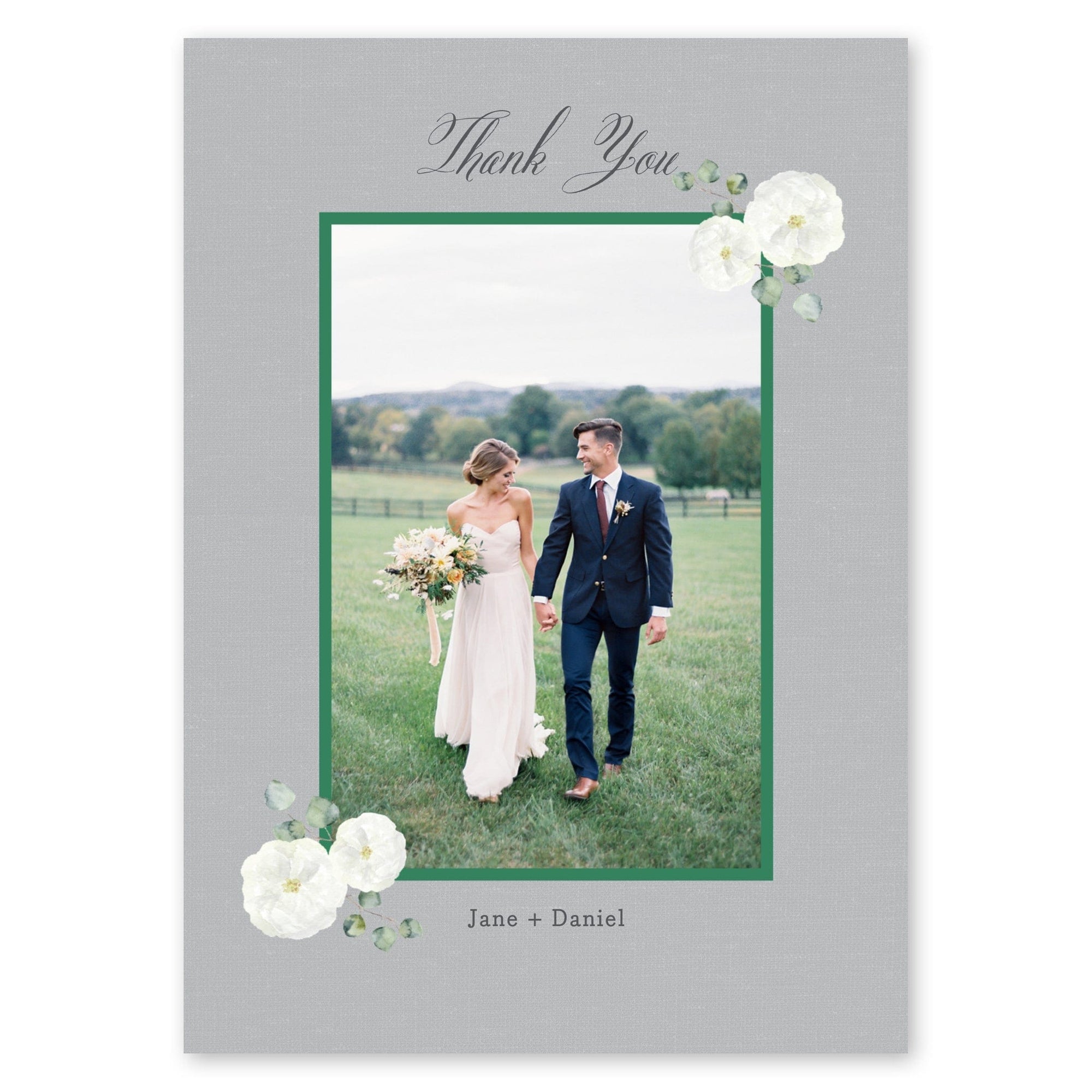 Delicate Wreath Wedding Thank You Platinum Gartner Studios Cards - Thank You 11184