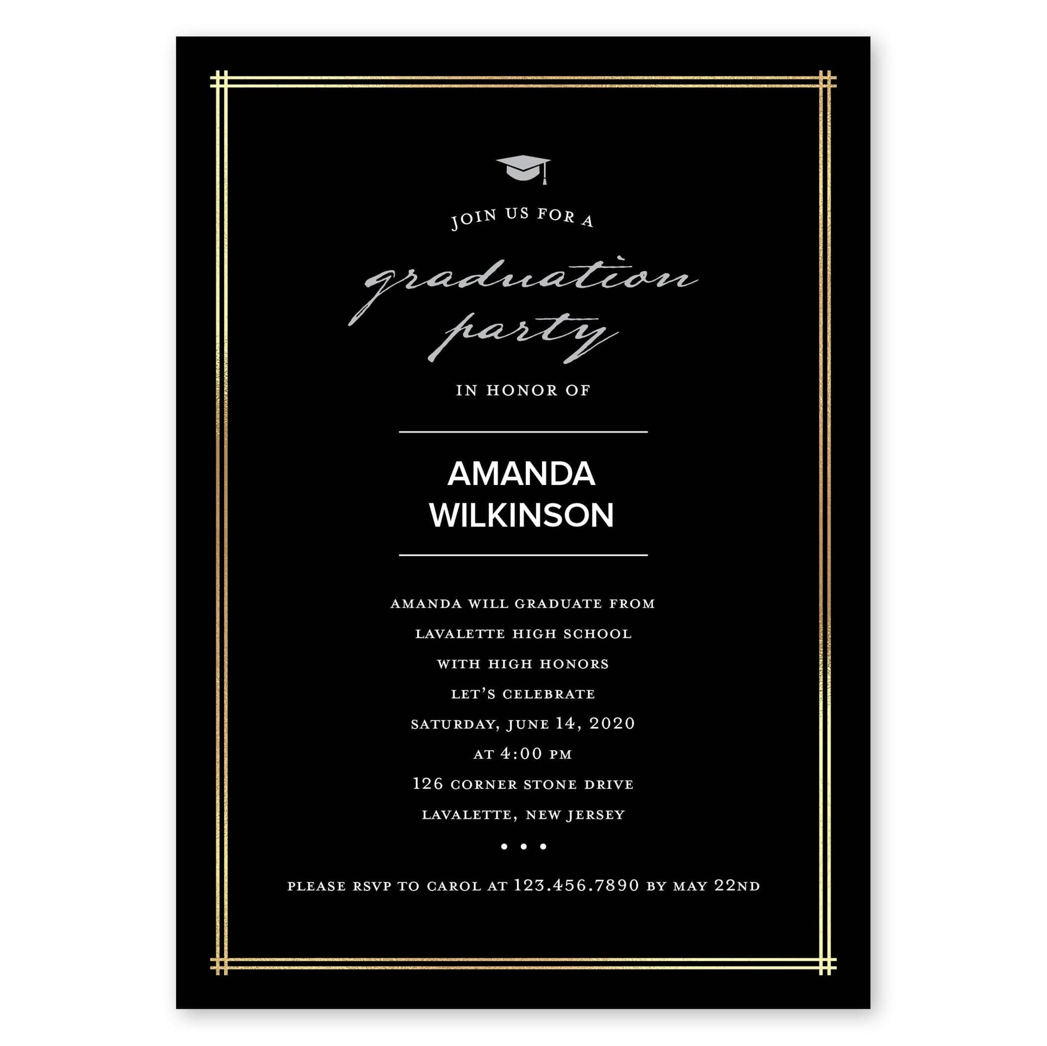 Graduation Party Afro Girl Invitation Template