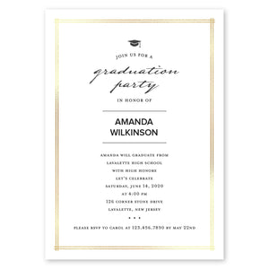 Elegant Grad Graduation Invitation White Gartner Studios Invitations 97661