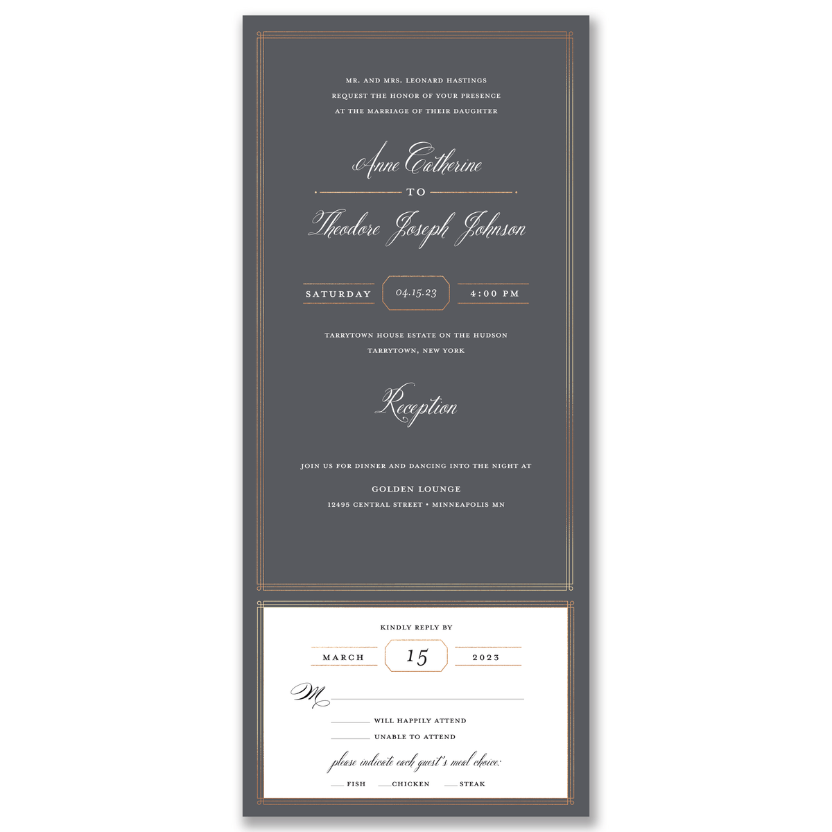 Elegant Lines All-in-One Wedding Invitation Gartner Studios All-in-One Wedding Invitation 98523