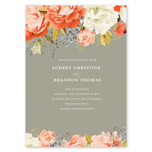 Enchanting Blossoms Wedding Invitation Peach Gartner Studios Wedding Invitation 10607