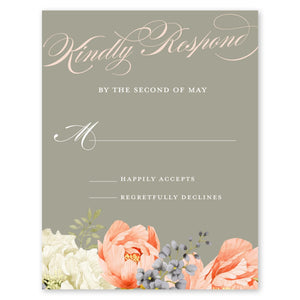 Enchanting Blossoms Wedding Response Card Peach Gartner Studios Response Cards 10608