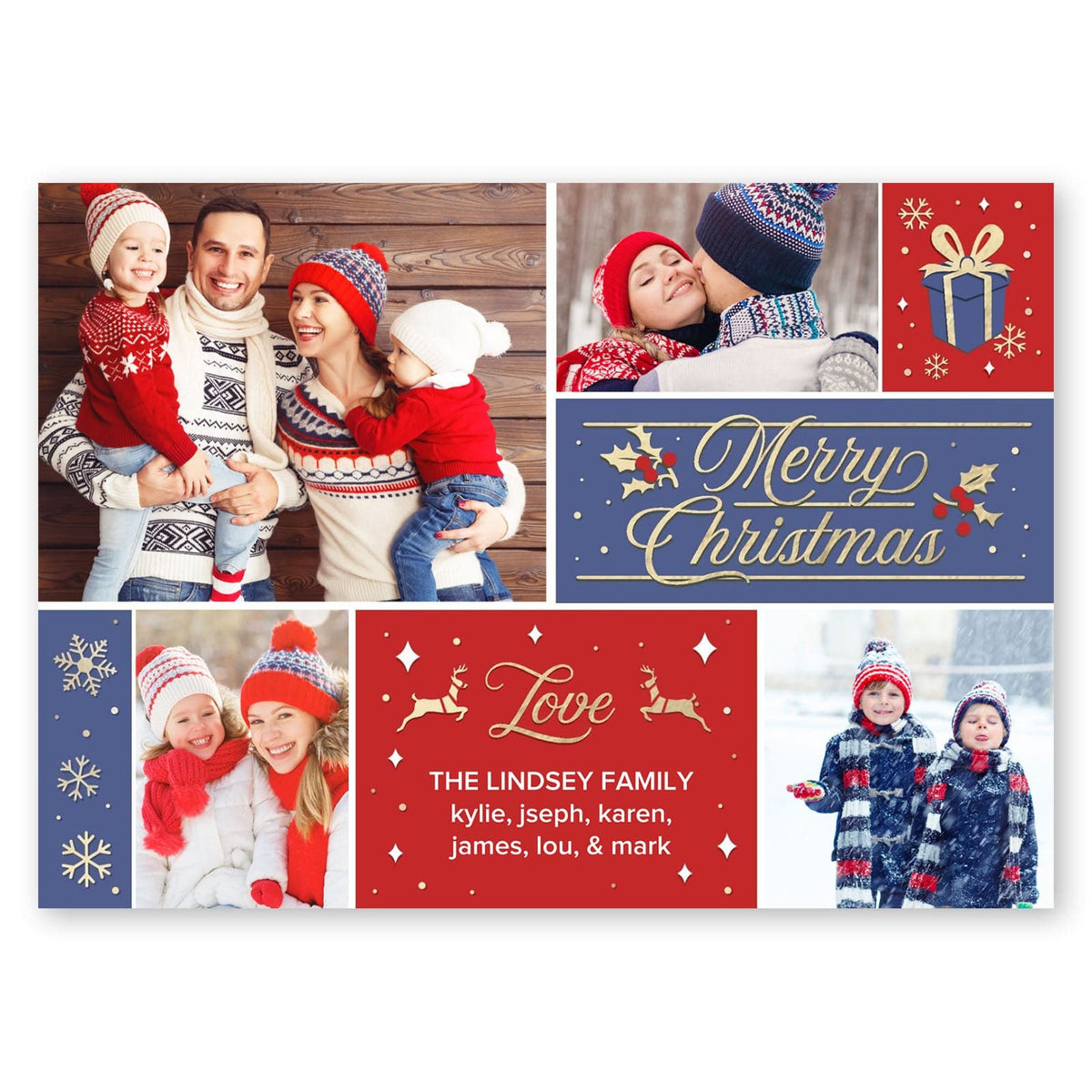 Family Christmas Holiday Card Purple Gartner Studios Christmas Card 95449