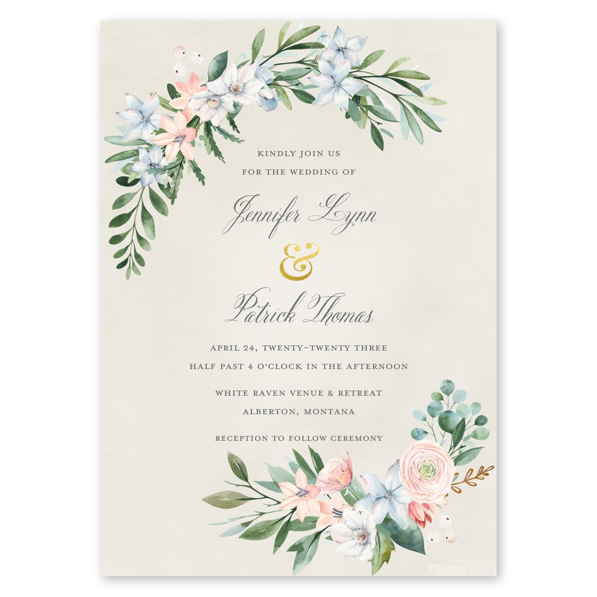 Floral Arch Wedding Invitation Khaki Gartner Studios Wedding Invitation 96936