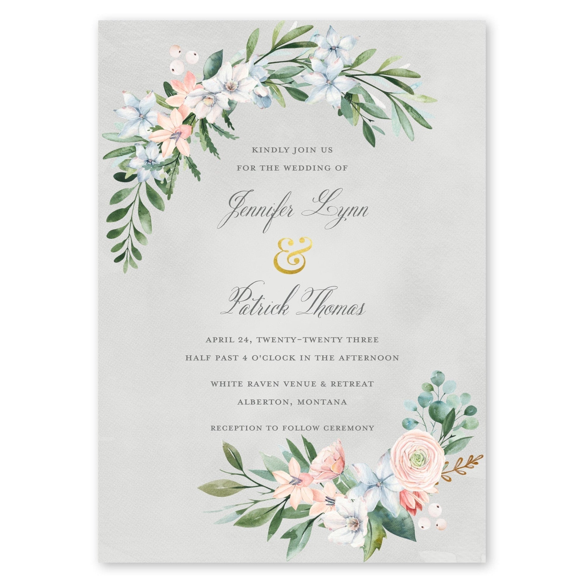 Floral Arch Wedding Invitation Warm Gray Gartner Studios Wedding Invitation 96936