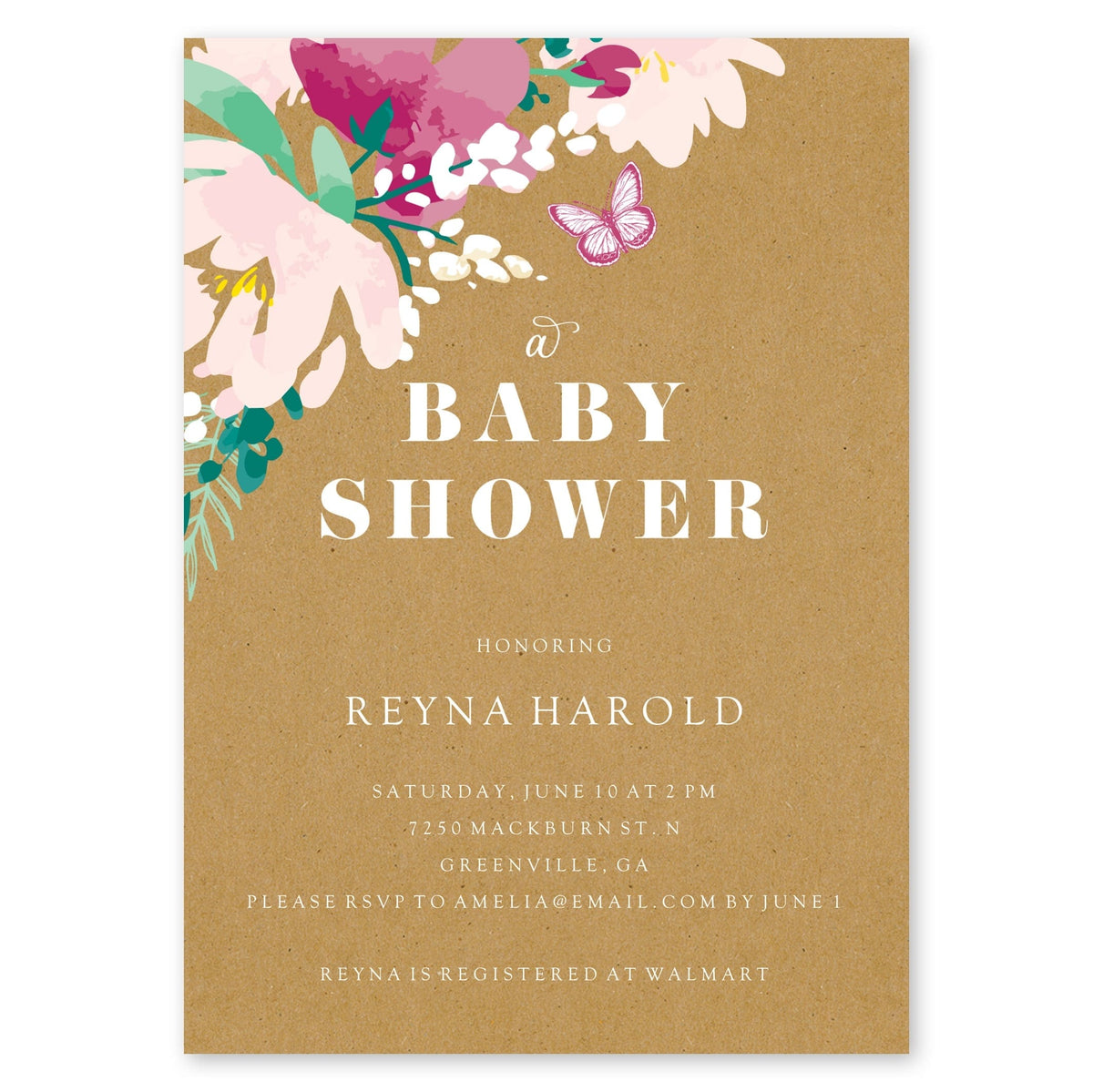 Floral Baby Shower Invitation Berry Gartner Studios Baby Shower