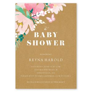 Floral Baby Shower Invitation Pale Pink Gartner Studios Baby Shower