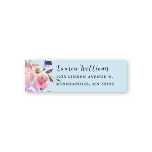 Floral Bouquet Custom Address Labels Baby Blue Gartner Studios Address Labels 97481
