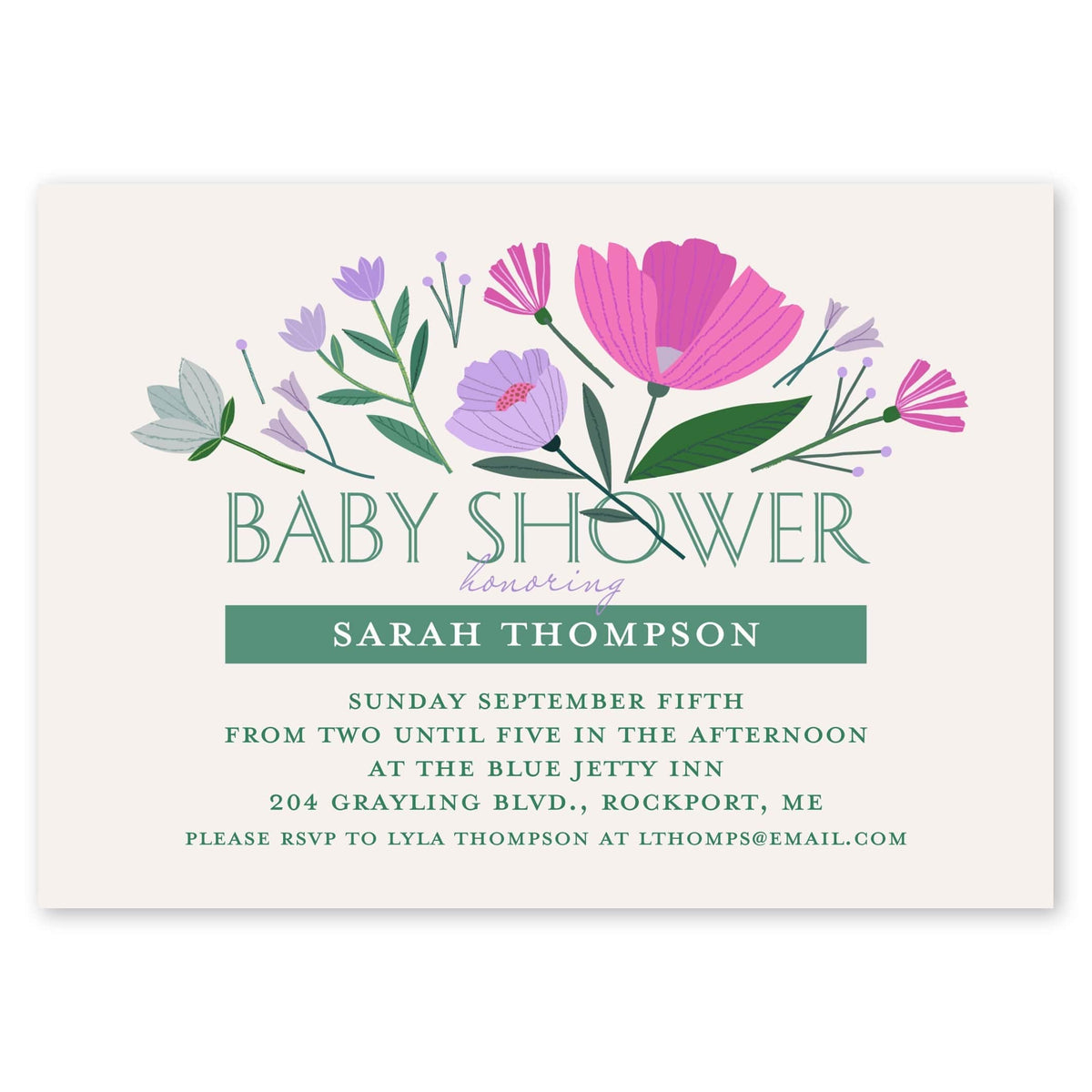 Floral Burst Baby Shower Invitation Sage Gartner Studios Baby Shower