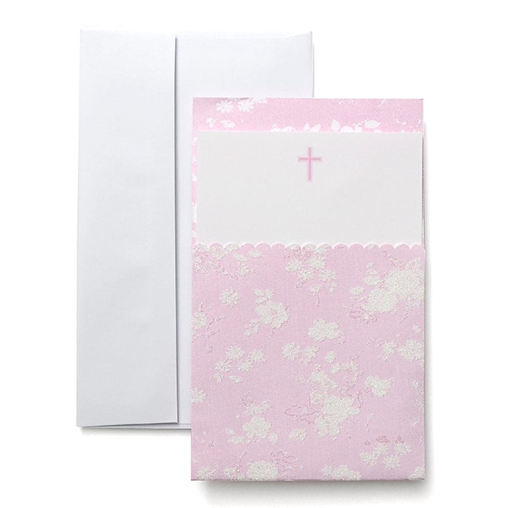 Floral & Glitter Cross Print At Home Invitations Gartner Studios Invitations MM0787702