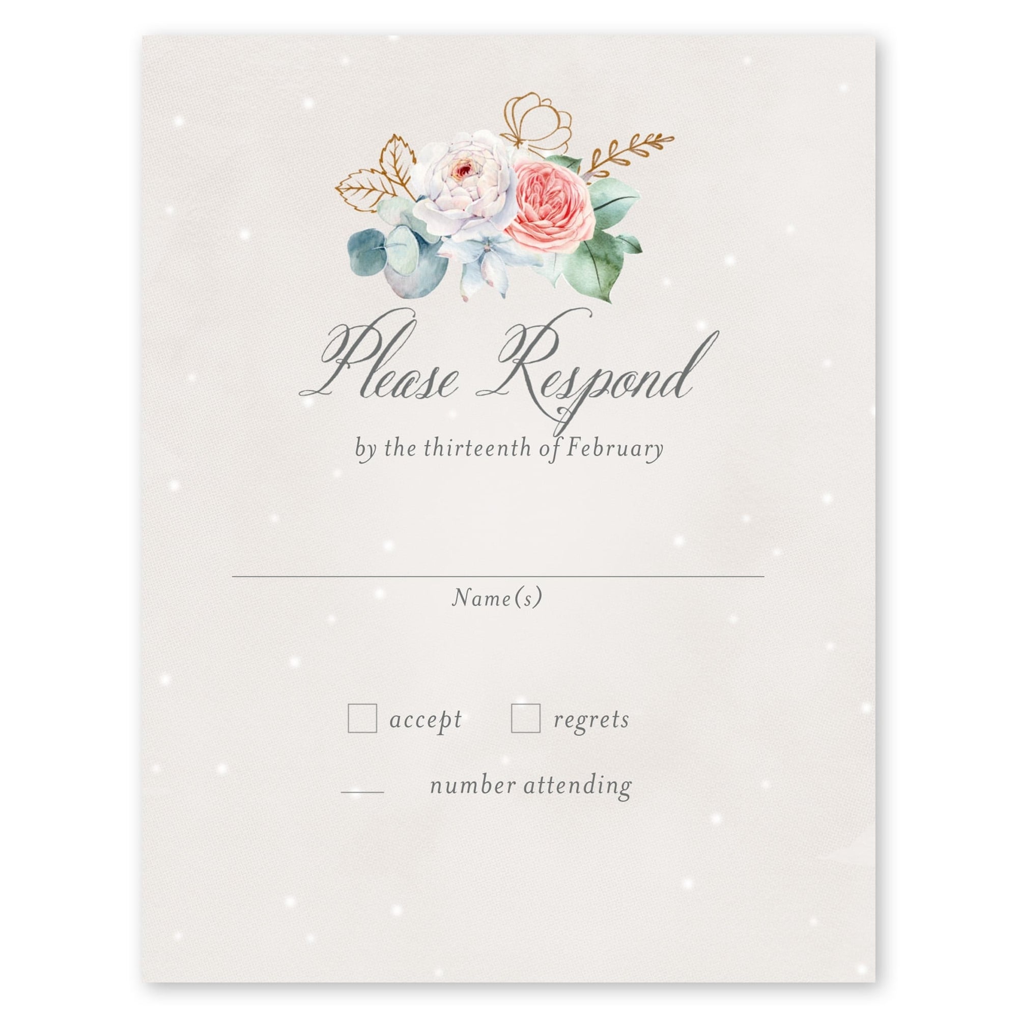 Floral Mason Jar Wedding Response Card Bone Gartner Studios Response Cards 97193