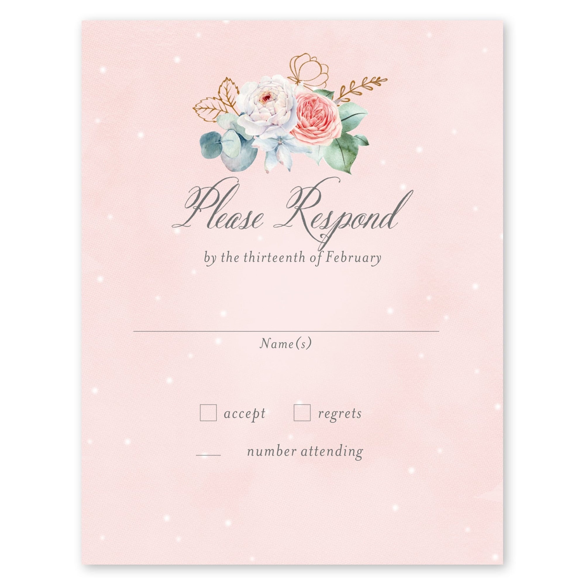 Floral Mason Jar Wedding Response Card Pink Powder Gartner Studios Response Cards 97193