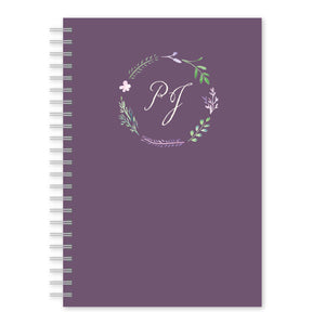 Floral Wreath Custom Notebook Purple Gartner Studios Notebooks 97520