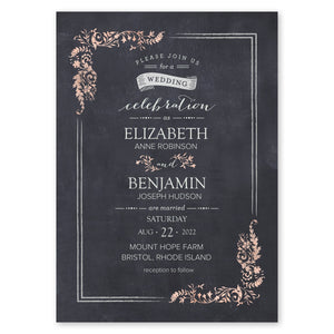 Flourishing Chalkboard Wedding Invitation Blush Gartner Studios Wedding Invitation 96953