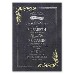 Flourishing Chalkboard Wedding Invitation Seafoam Gartner Studios Wedding Invitation 96953