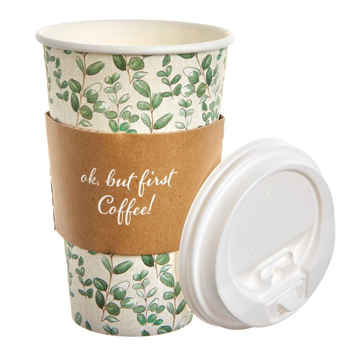 Foliage &#39;Ok but first Coffee!&#39; Party Cups - 12 Count Roobee Drinkware 96721