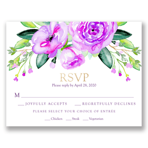 Fresh Floral Foil Wedding Response Card Orchid Gartner Studios Response Cards 11112