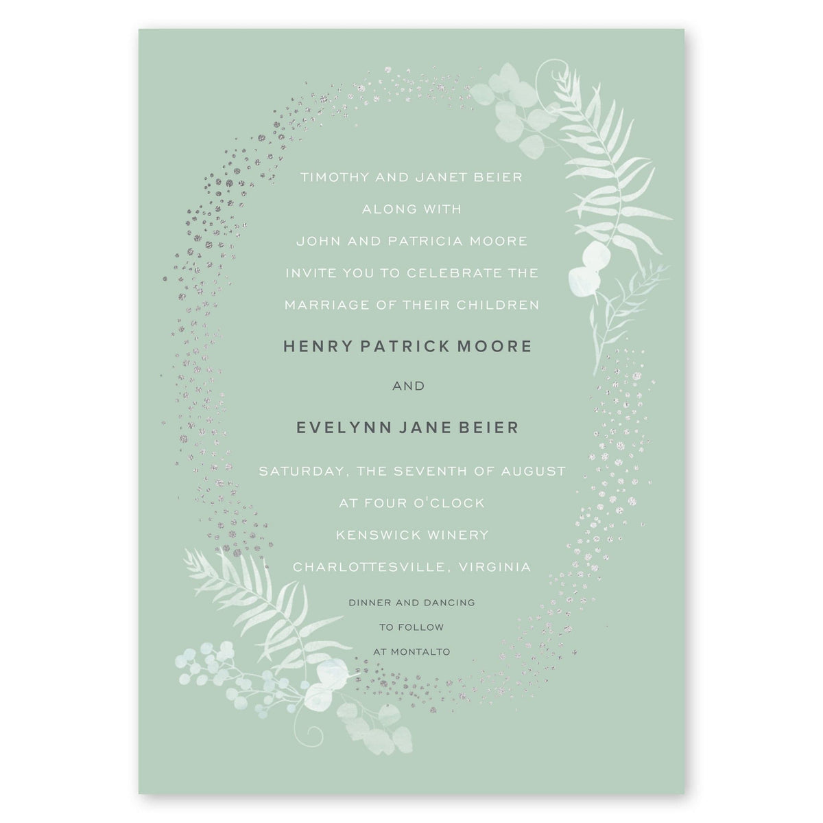 Fronds Wedding Invitation Sage Gartner Studios Wedding Invitation 96945