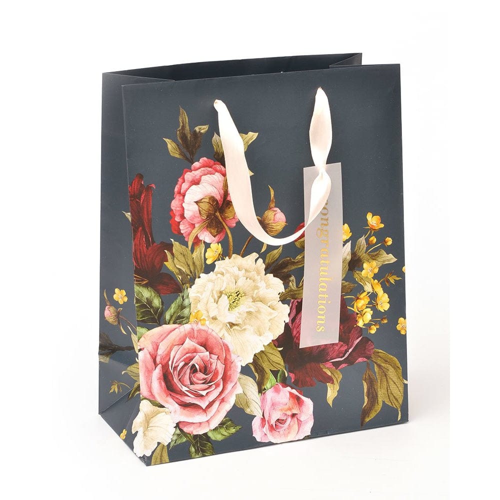 Frosted Vellum, Silk & Gold Foil 'Congratulations' Medium Gift Bag & Tag Gartner Studios Gift Bags 29795