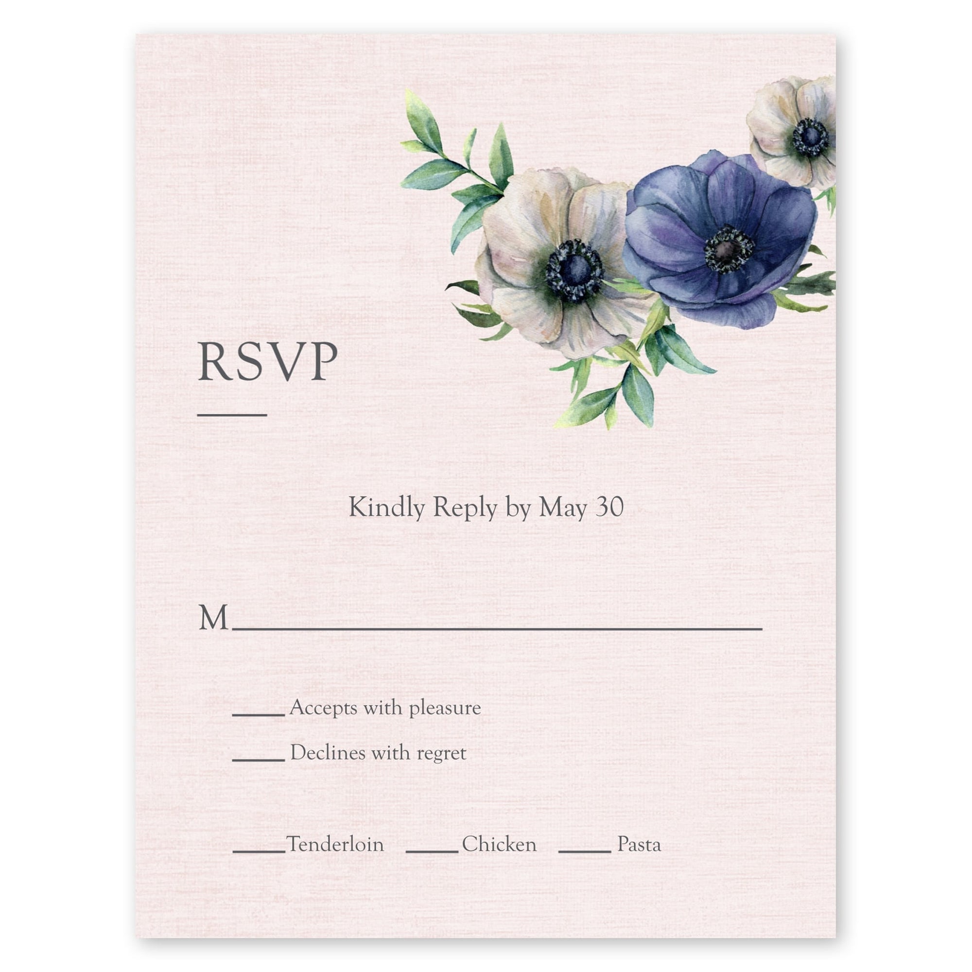 Garden Party Wedding Response Card Pale Pink Gartner Studios Response Cards 97206