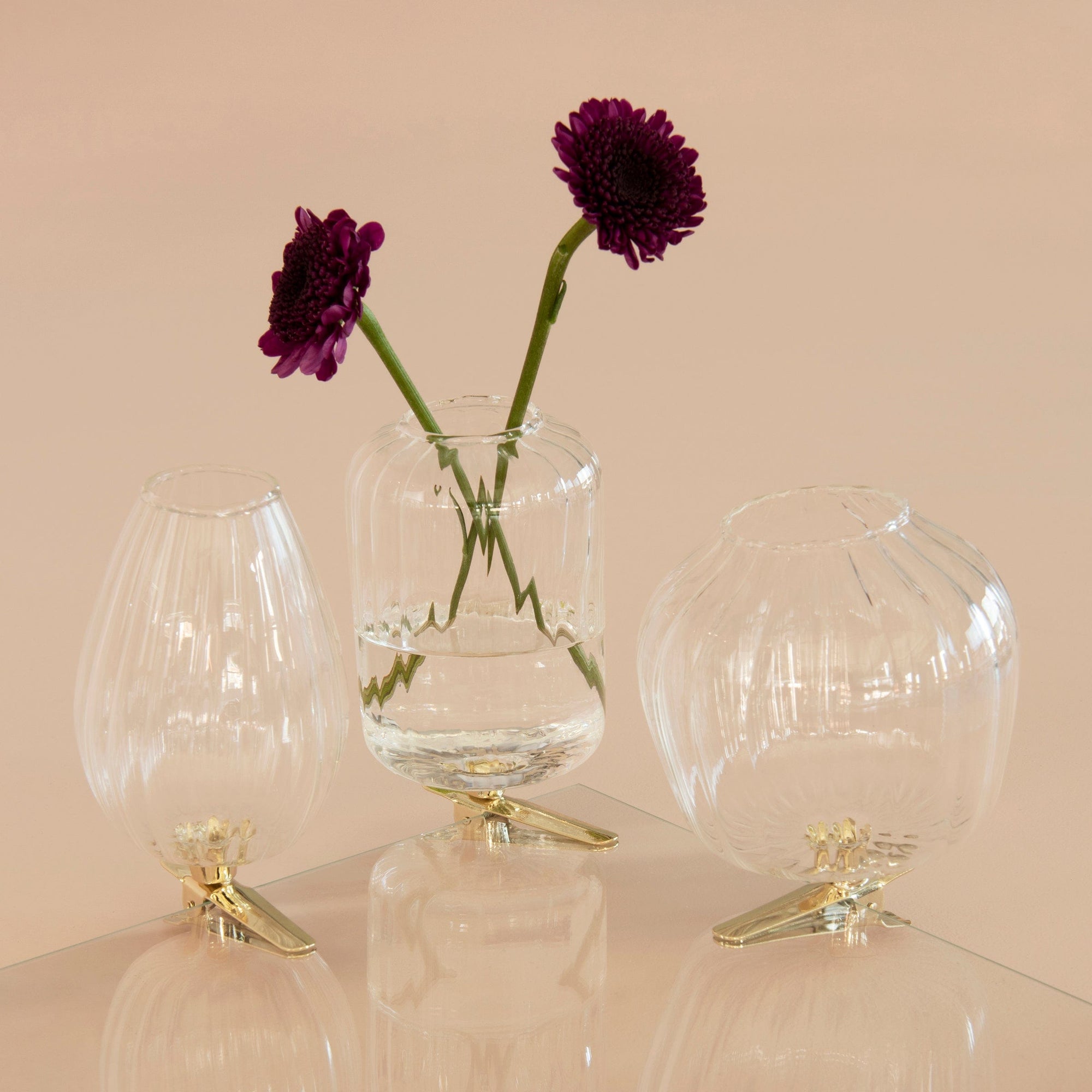 Glass Bud Vases with Clip - Set of 3 Style Me Pretty Vase 55835