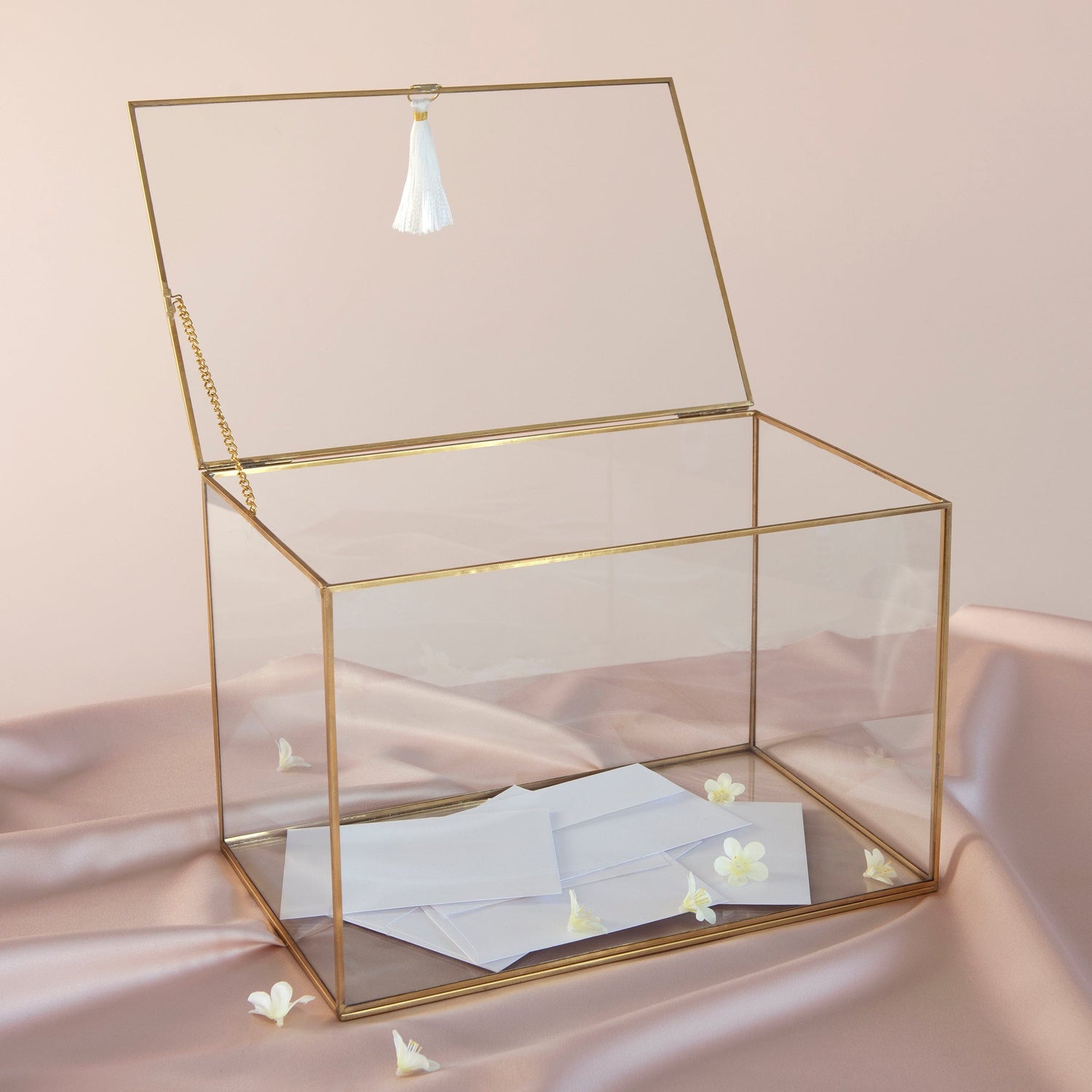 Glass Wedding Card Box With Gold Accents Style Me Pretty Card Box 56720