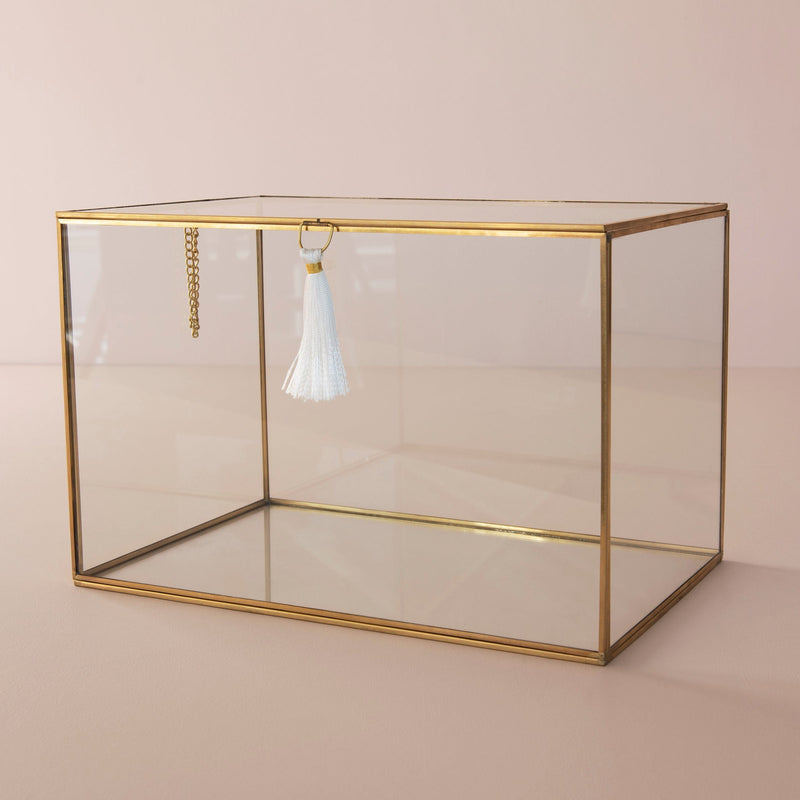 Glass Wedding Card Box With Gold Accents Gartner Studios