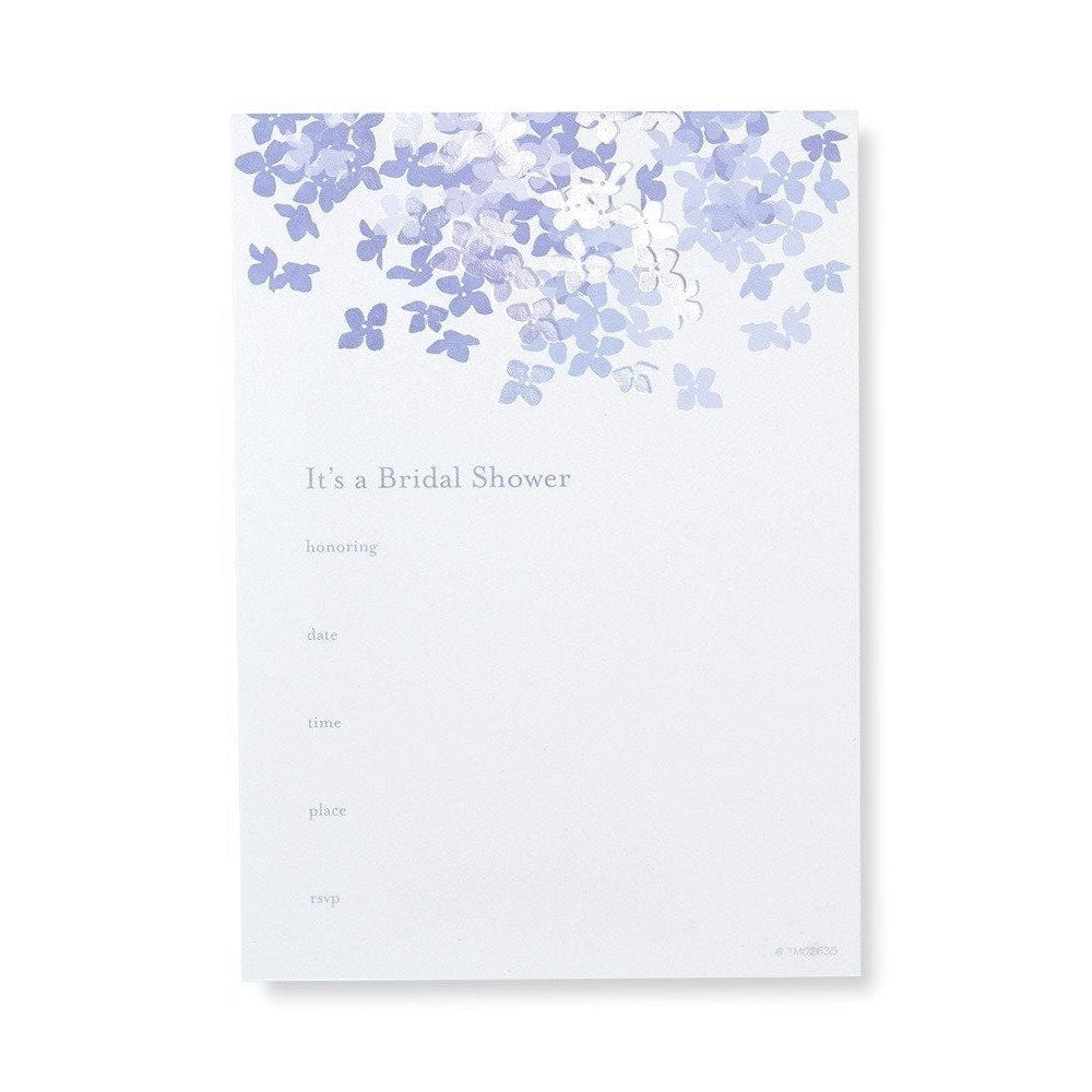 Glossy Blue Floral Bridal Shower Invitations Gartner Studios Invitations TM026350102