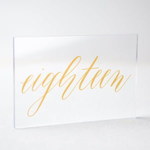 Gold Acrylic Table Numbers Number 18 Gartner Studios Table Numbers 43300