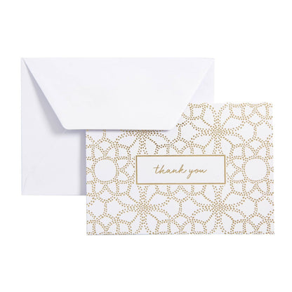 Gold Floral Thank You Cards  - 20 Count Gartner Studios Note Cards 94140