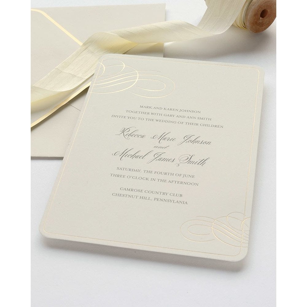 Gold Foil Border Print At Home Invitation Kit Gartner Studios