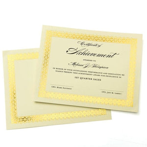 Gold Foil Certificate Paper - 15 Count Gartner Studios Certificate Paper 36004-S