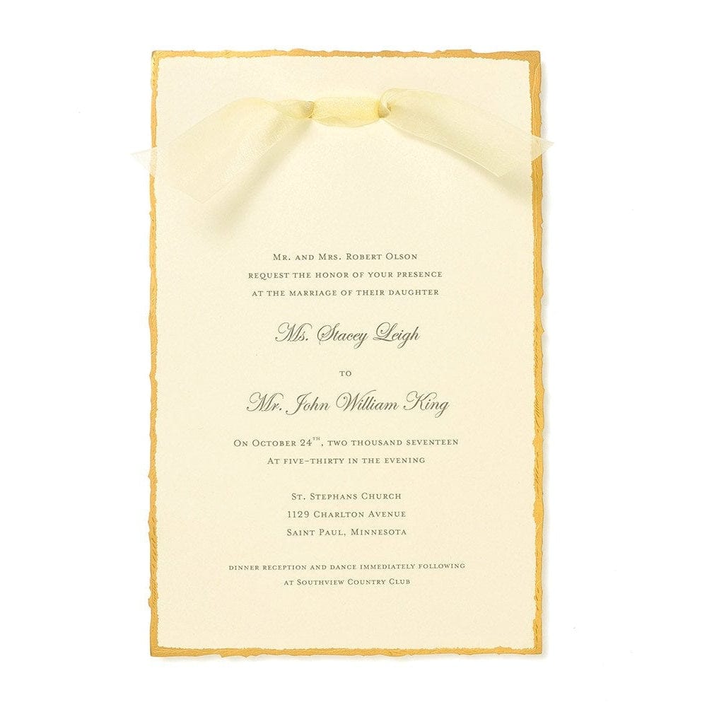 Gold Foil Deckled Edge Print At Home Invitation Kit Gartner Studios Invitations 61405