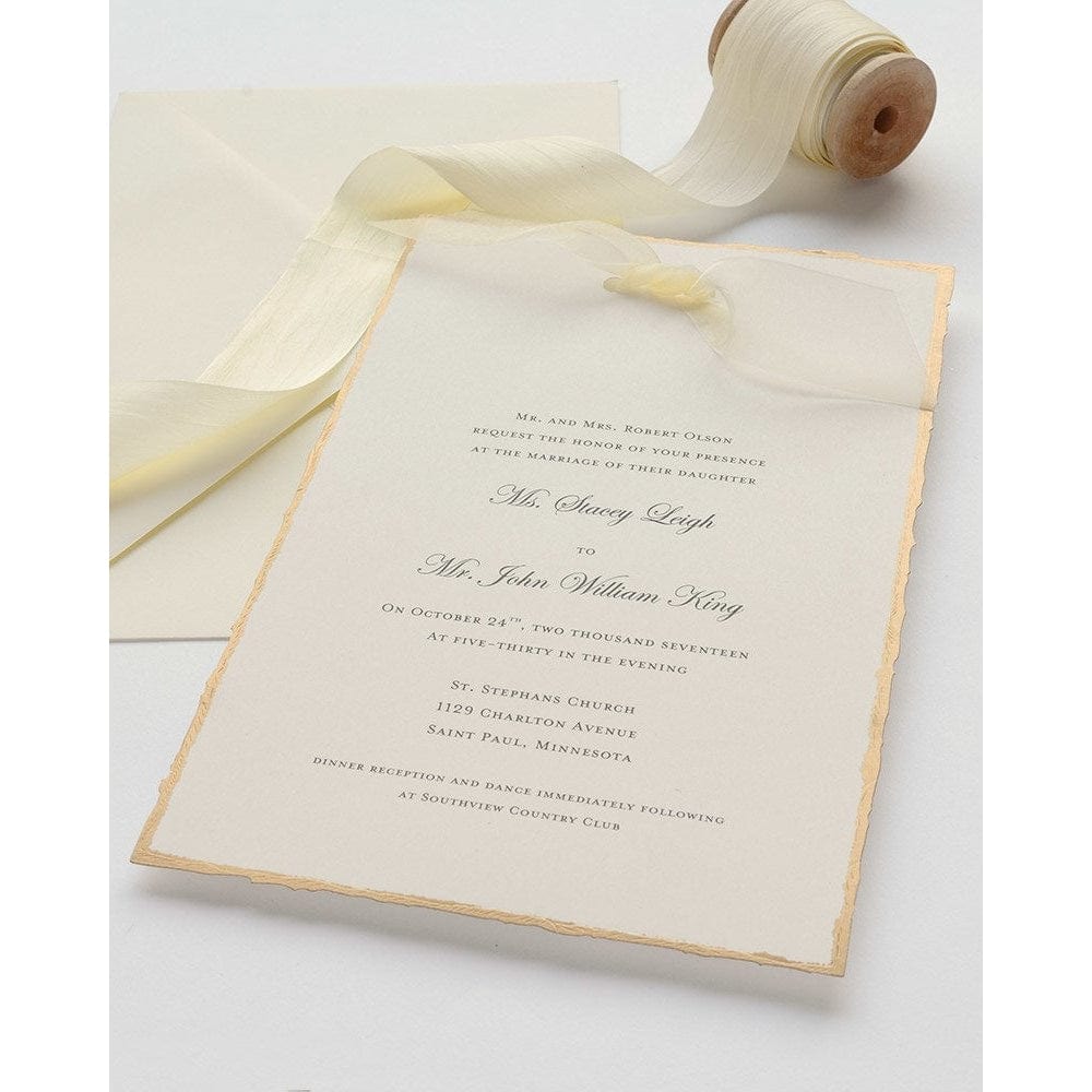 Gold Foil Deckled Edge Print At Home Invitation Kit Gartner Studios Invitations 61405