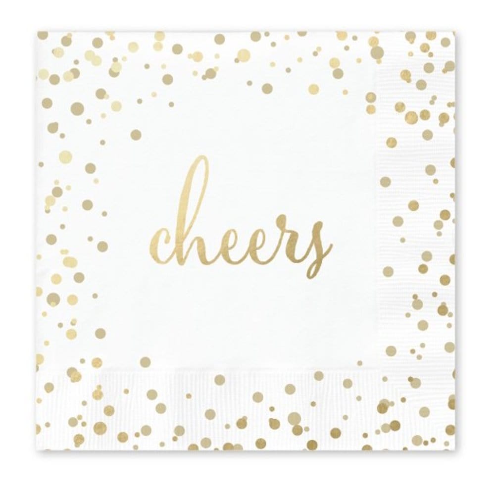 Mary Square Cheers Gold Foil Confetti 14 ounce Acrylic Stemless