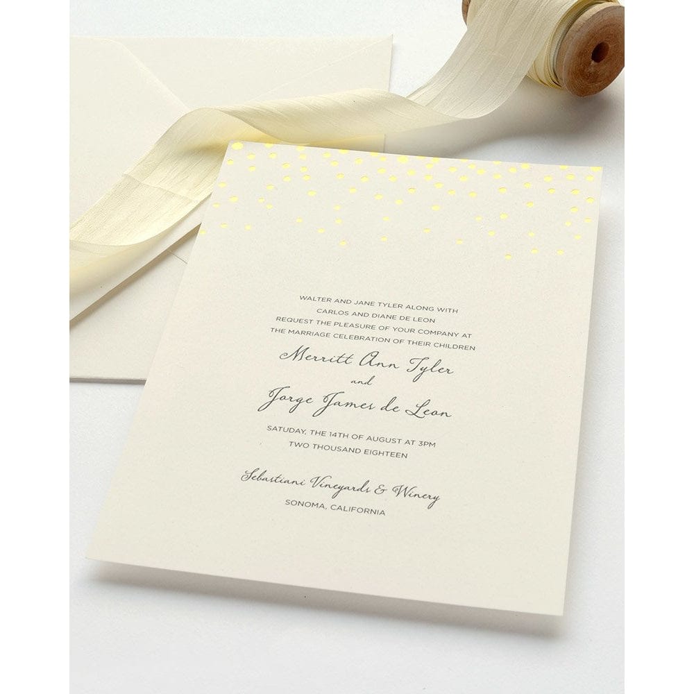 Gold Foil Dots Print At Home Invitation Kit Gartner Studios
