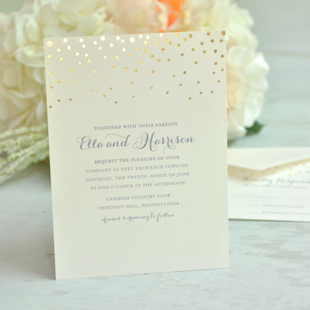 Gold Foil Dots Print At Home Invitation Kit Gartner Studios