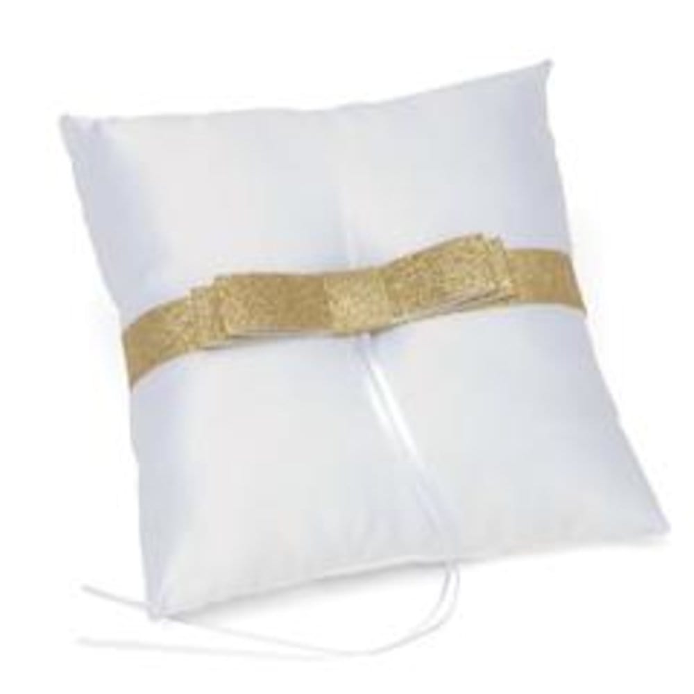 Gold Glitter Bow Ring Bearer Pillow Gartner Studios Ring Bearer Pillow 22038