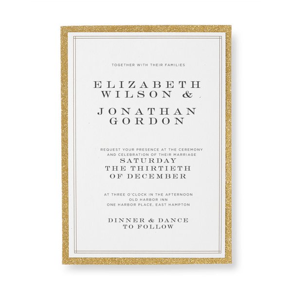Gold Glitter Print At Home Invitation Kit Gartner Studios