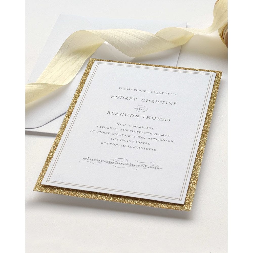 Gold Glitter Print At Home Invitation Kit Gartner Studios