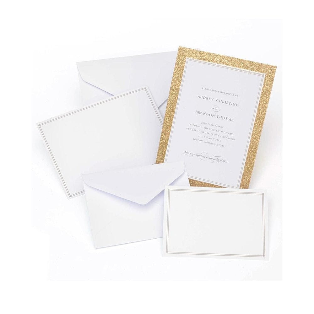 Gold Glitter Print At Home Invitation Kit Gartner Studios