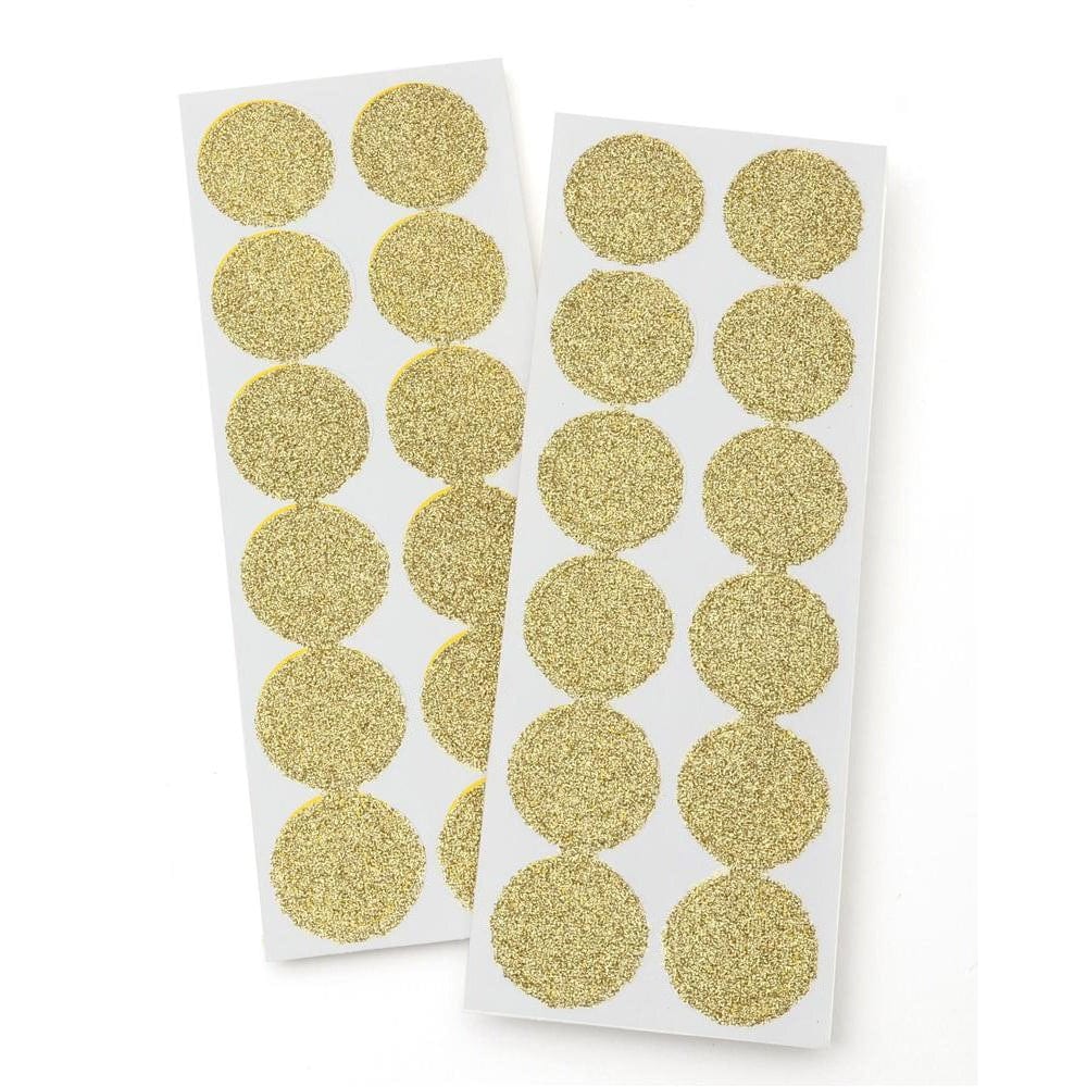 Gold Glitter Round Envelope Seals - 24 Count Gartner Studios Seals 18550