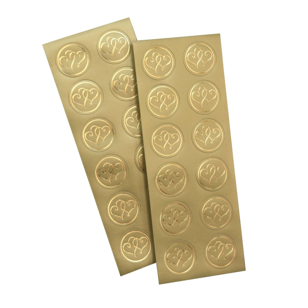 Floating Hearts Wedding Envelope Seal, Gold Foil - LCI Paper
