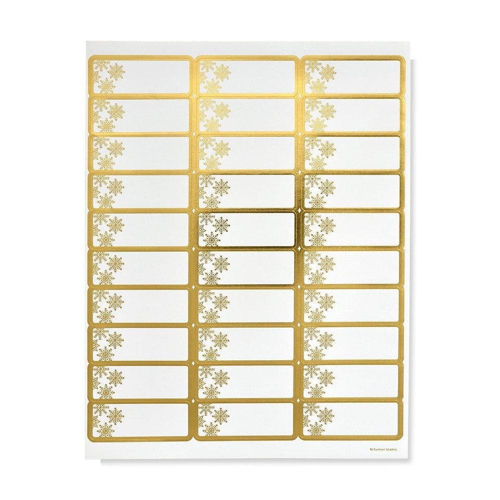 Gold Snowflake Printable Address Labels - 150 Count Gartner Studios Labels 28437