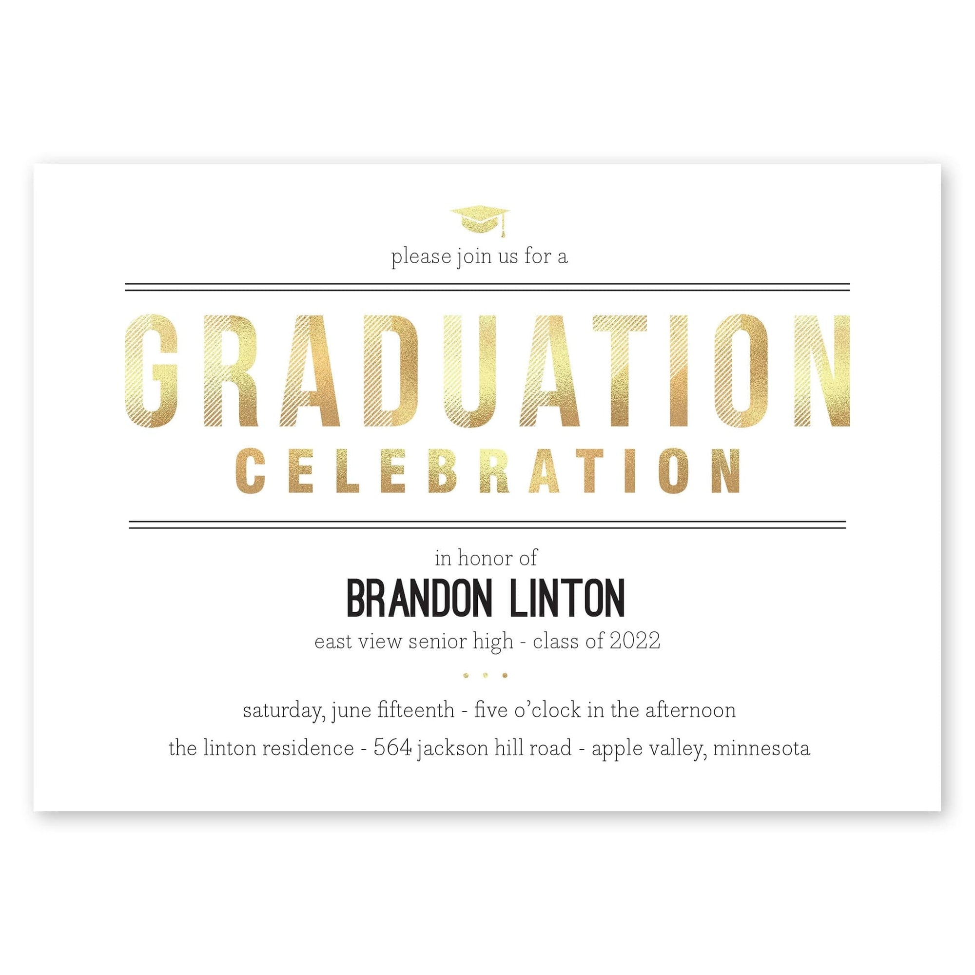 Graduation Celebration Announcement Gold Gartner Studios Graduation Announcement 97665