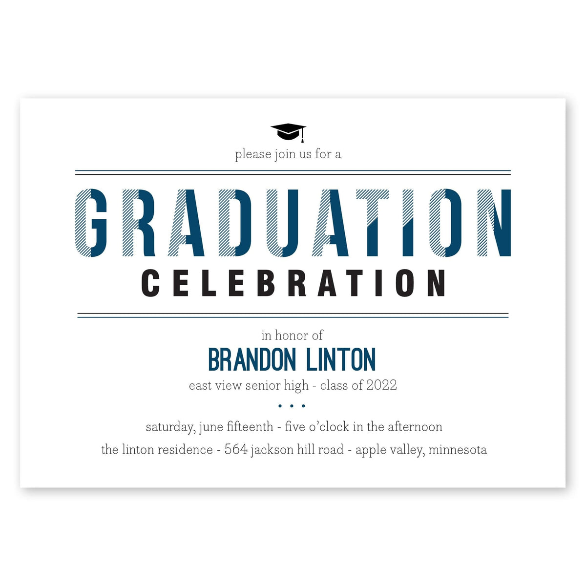 Graduation Celebration Announcement Navy Gartner Studios Graduation Announcement 97665