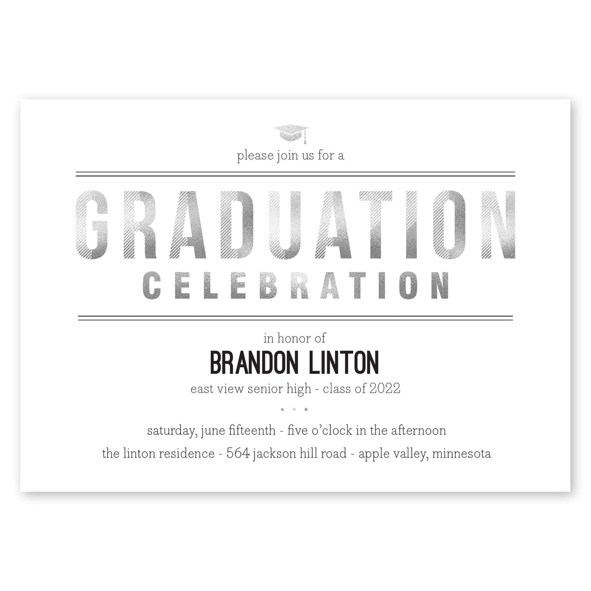 Graduation Celebration Announcement Silver Gartner Studios Graduation Announcement 97665