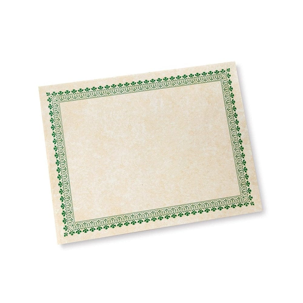 Green Border Paper Certificates - 100 Count Gartner Studios Certificate Paper 74930